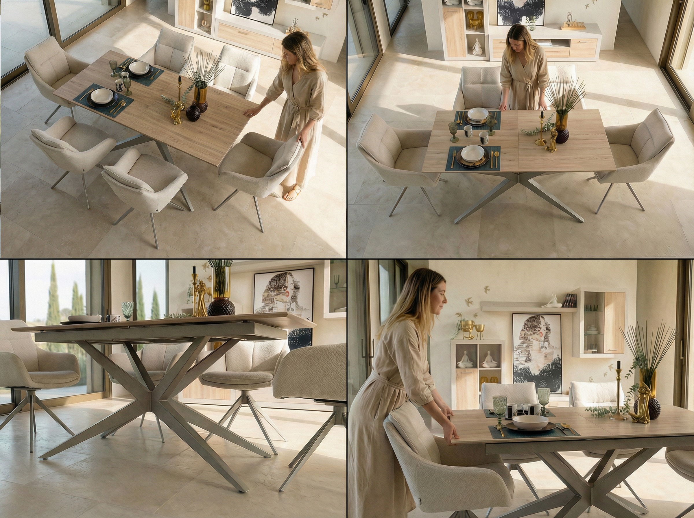 Petra: una mesa extensible de diseño italiano.